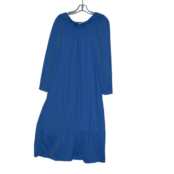 Shadowline (R) Sleep Wear Nylon  Exclusive of Trim Mexico Night Gown Blue M - Picture 1 of 10